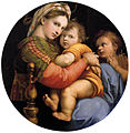 拉斐尔 Madonna della Seggiola. Diameter 71 cm.