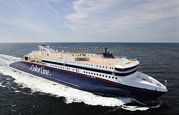Fast ROPAX cruiseferry, MS SuperSpeed 2, between Larvik, Norway and Hirtshals, Denmark