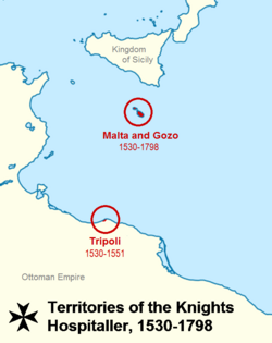 骑士团在地中海的领地：马耳他、戈佐岛和的黎波里