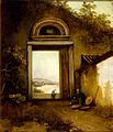 从西望洋山的一扇门眺望南湾的景色，1834年