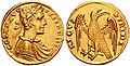 Imperial eagle on a coin of Frederick II (r. 1197–1250)