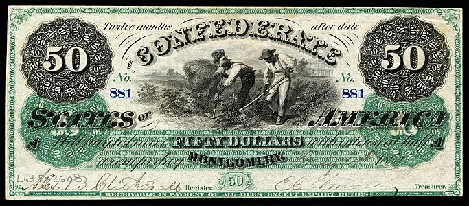 $50 (T4) Slaves working in the field National Bank Note Company (1,606 issued)