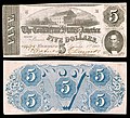 Five Confederate States dollar (T53)