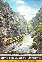 Rio Grande advertisement showing the Royal Gorge