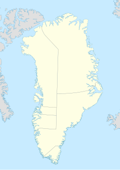 海华沙冰川撞击坑在格陵兰的位置