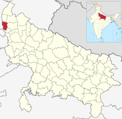 Location of Baghpat district in Uttar Pradesh