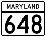 Maryland Route 648 marker