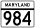 Maryland Route 984 marker