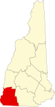 标示出切希尔县位置的地图