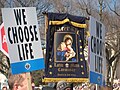 Latin Mass enthusiasts from Roman Catholic Diocese of Harrisburg Pennsylvania display a banner at the 2009 March for Life