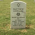 Headstone of Medal of Honor recipient Matthew Leonard