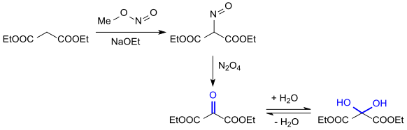 Synthese von Diethyl oxomalonate über Isonitrosoester