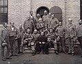 Black-and-white prison uniforms