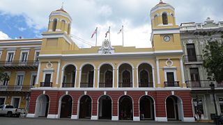 Front of the San Juan City Hall by the Plaza de Armas.