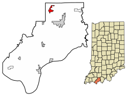 Location of Dale in Spencer County, Indiana.