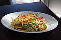 Stir-fried turnip cake and mung bean sprouts
