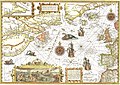 1592–1594: A map of New France made by cartographers Jan Doetecom, Petrus Plancius, and Cornelis Claesz.