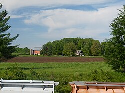 A small farm viewed from the railroad overpass on Robin Avenue