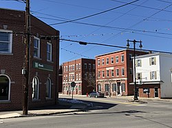 Intersection of Central and Main streets in Farmington