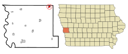 Location of Dunlap, Iowa