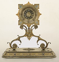 Iron table clock by Plácido Zuloaga, circa 1880