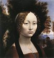 《女子肖像》（Ginevra de' Benci），1474年-1476年，收藏於美國華盛頓國家藝廊
