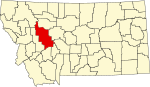 刘易斯与克拉克县在蒙大拿州的位置