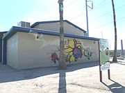 The Grant Park Pool building was built in 1944 as a result of the 1934 Civil Works Administration funding. It is located in the corner of Grant St. and 2nd Avenue. The Pool served the Hispanic community of Phoenix at a time when the usage of public swimming pools was segregated. Grant Park, where the pool is located, is listed in the Phoenix Historic Property Register (PHPR).