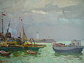 Yalta Port, 1959, oil on carton