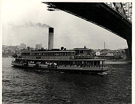 Kubu, the last coal-fired steamer on the harbour, reportedly on her last day of service, 1959