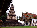 Mon Hariphunchai-style architecture located in Lamphun, Thailand