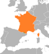 Location map for Andorra and France.
