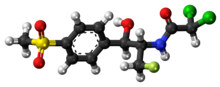 Ball-and-stick model of florfenicol