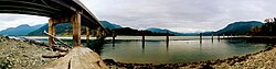 Harrison River at Highway 7 bridge facing north