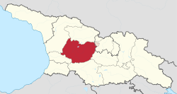 伊梅雷蒂大区在格鲁吉亚的位置（部分地区被南奥塞梯实际控制）