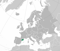 Location of the Catalan Republic within Europe