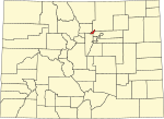 标示出布鲁姆菲尔德市郡位置的地图