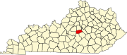 Map of Kentucky highlighting Boyle County