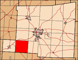 Location of Milford Township in Knox County.