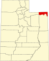标示出达盖特县位置的地图