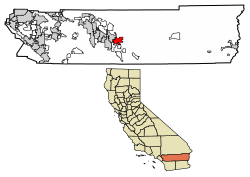 Location of Coachella in Riverside County, California
