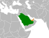 Location map for Saudi Arabia and the United Arab Emirates.