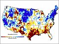 Image 39National map of groundwater and soil moisture in the United States. It shows the very low soil moisture associated with the 2011 fire season in Texas. (from Wildfire)