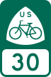 U.S. Bicycle Route 30 marker