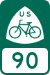 U.S. Bicycle Route 90 marker