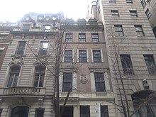 The house as viewed in March 2021, with 7 West 54th Street at left and University Club of New York at right