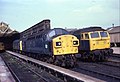 Image 39Workington stabling point in 1981, with locomotives from Classes 25, 40 and 47 parked between duties. (from Rail yard)