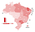 Lula's gain in vote share (by states) from the first round in the runoff