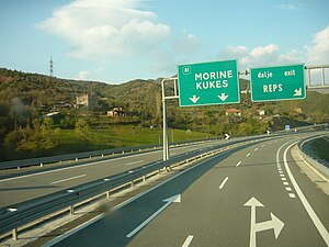 A1 Nation's Highway in Northern Albania connecting Albania with Kosovo
