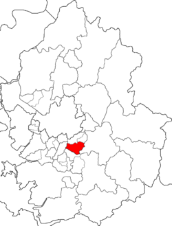 盆唐区在城南市及京几道的位置